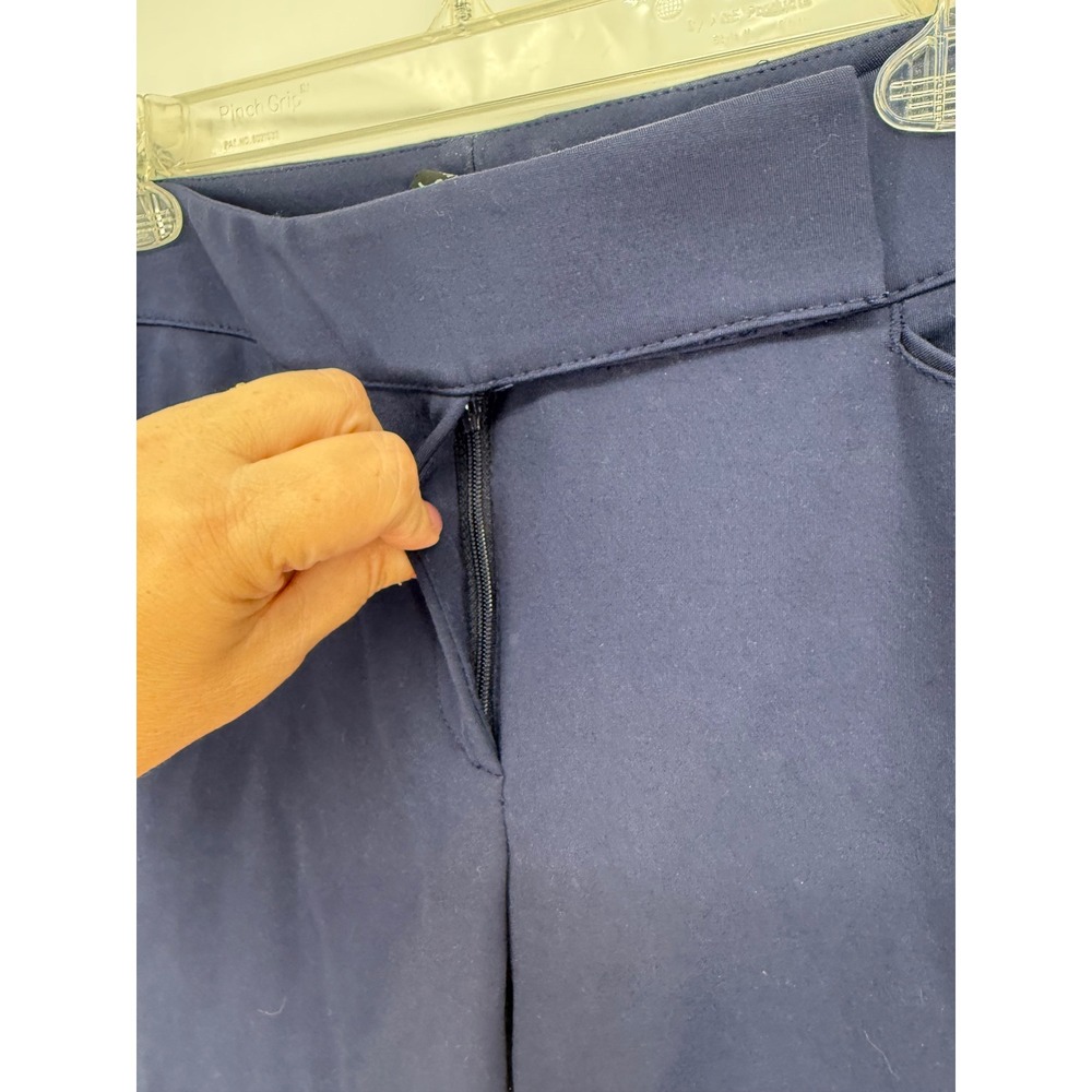 White House Black Market Boot Cut Trousers Women 6R Navy Blue Stretch Pants - Picture 5 of 10